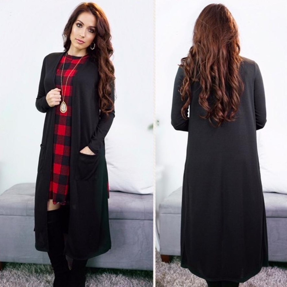 Black Longline Cardigan - Picture 5 of 7